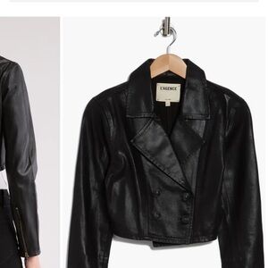 L'AGENCE Black Leather Jacket
